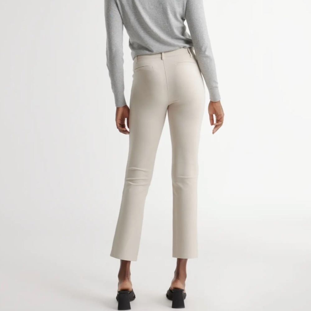 NWT QUINCE Ultra-Stretch Ponte Straight Leg Pants Ecru XS / 26 3741 - Picture 4 of 12